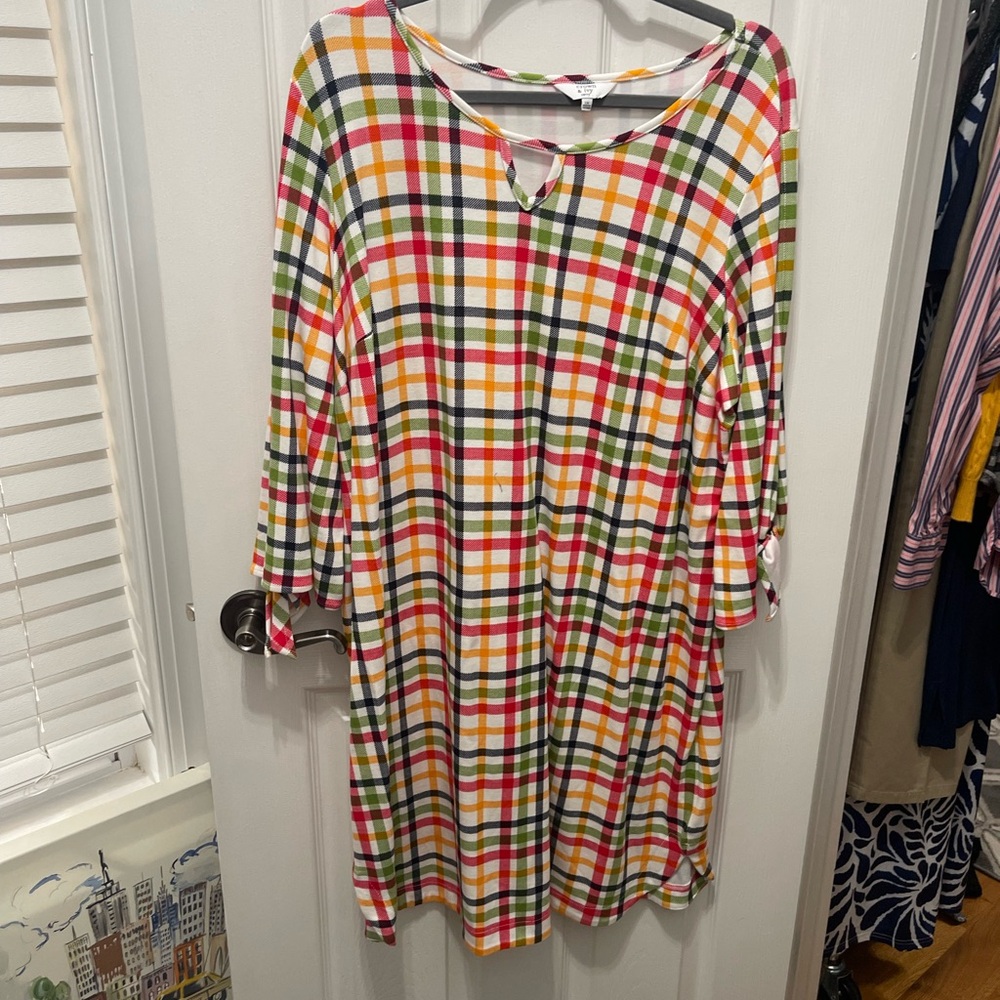Crown & Ivy Multicolor Plaid dress XXL - Picture 7 of 16